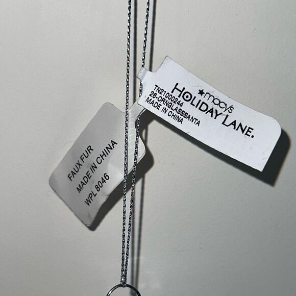 Holiday Lane Burgundy & Blush Plaid Clad Santa Christmas Ornament - Picture 8 of 8